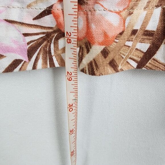 Lands' End Blouse Women's 2X Tropical Floral Linen Top Resort Vacation Cruise - Picture 6 of 6